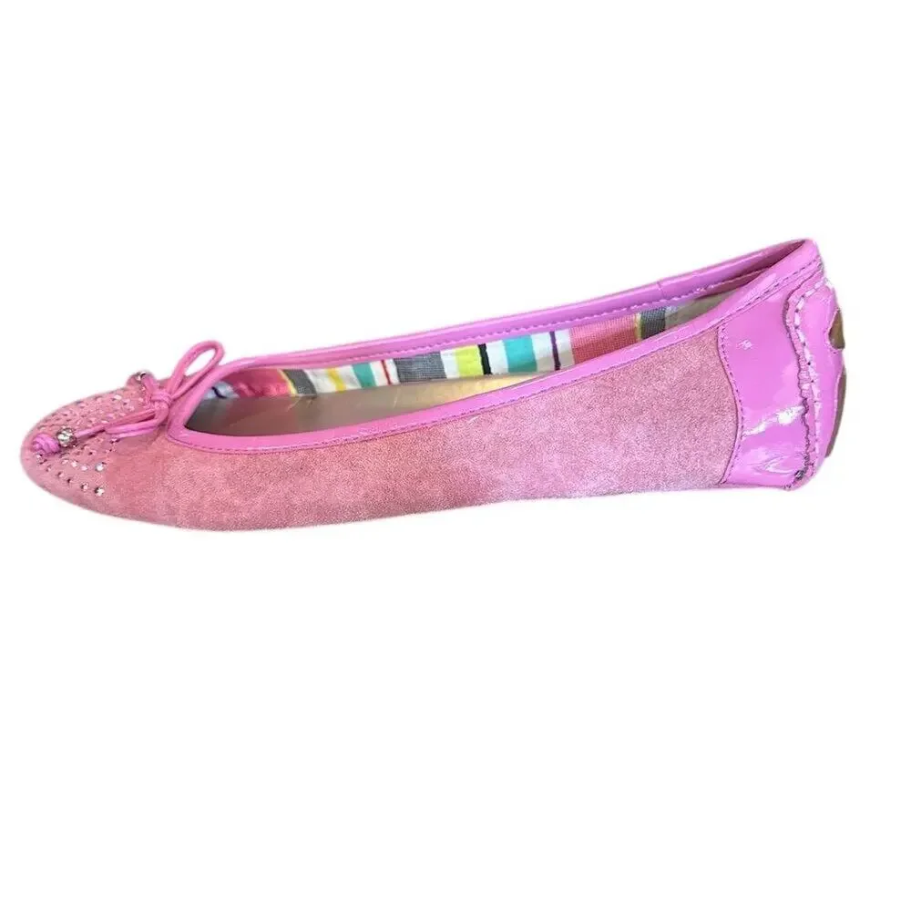 Anne Klein Sport Women's Pink Ballet Flats Size 7.5 Sparkly Bow Casual - Picture 4 of 13